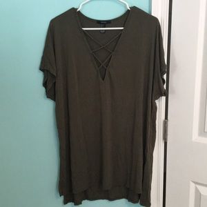 Criss Cross Green Tunic